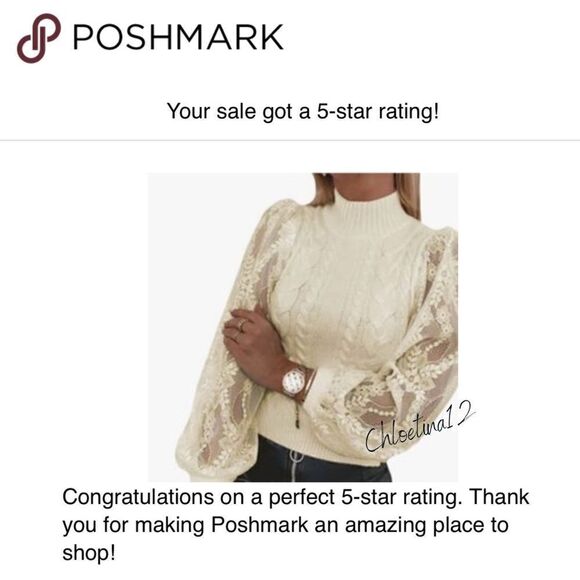 New Long Lace Sleeve Pullover Knit Sweater Top In Beige - Picture 5 of 6